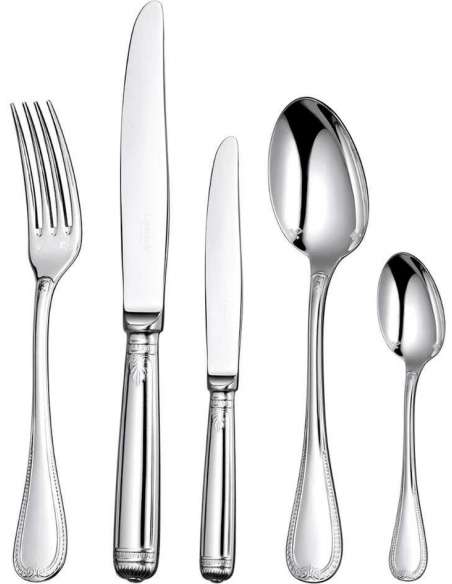 Christofle model "Malmaison", silver metal cutlery (43 pieces) - cutlery, housewives-Bozaart