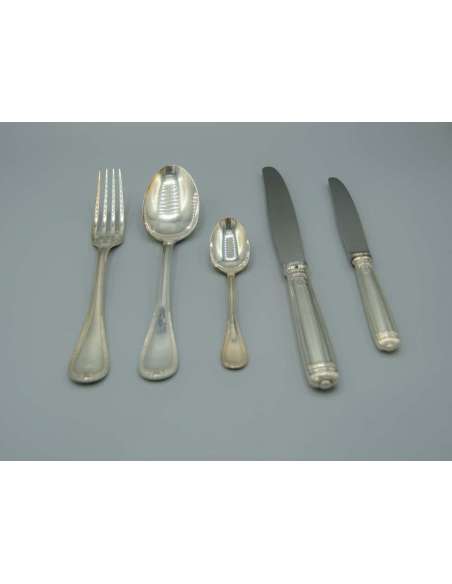 Christofle model "Malmaison", silver metal cutlery (43 pieces) - cutlery, housewives-Bozaart