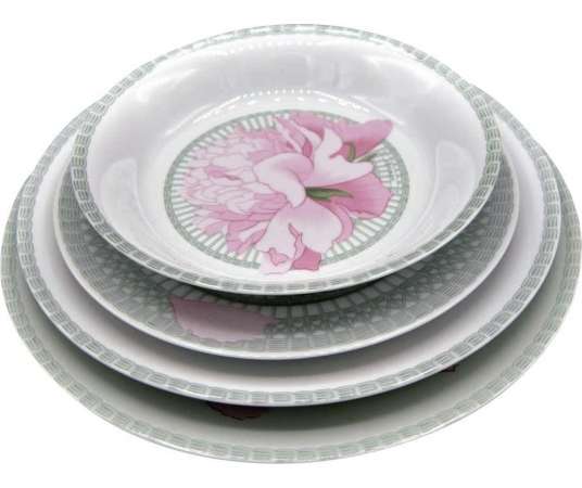 Hermès, Peonies Model Serving Part (48 Pieces) - Porcelain Plates and Services