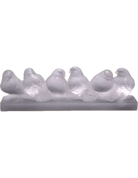 Rene Lalique : Group Of Six Sparrows - vases and glass objects-Bozaart