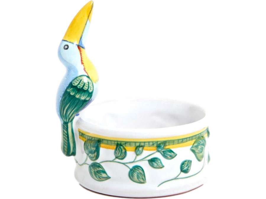 Hermes: Candlestick model toucans+ in earthenware of 20th century