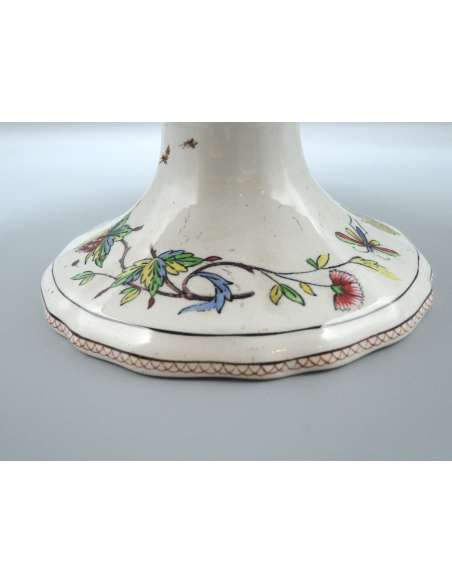 Sarreguemines. Especially Bird Display Stand - Shaped pieces in earthenware-Bozaart