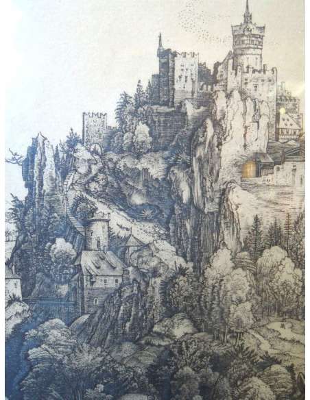 ALBRECHT DURER. "Saint Eustace". Estampe du XIXè siècle - gravures - estampes-Bozaart
