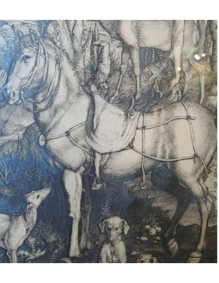 ALBRECHT DURER. "Saint Eustace". Estampe du XIXè siècle - gravures - estampes-Bozaart