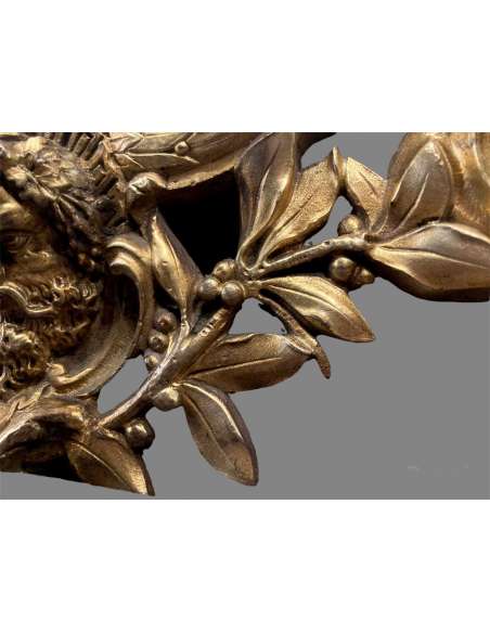 Glace Miroir En Bronze Doré, Epoque Napoléon III - miroirs-Bozaart