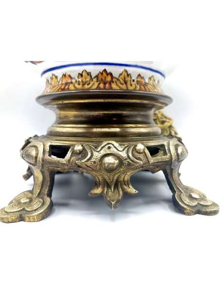 Gien. Lampe En Faïence, Epoque XIXè Siècle - lampes Gien. Lampe En Faïence, Epoque XIXè Siècle - lampes-Bozaart