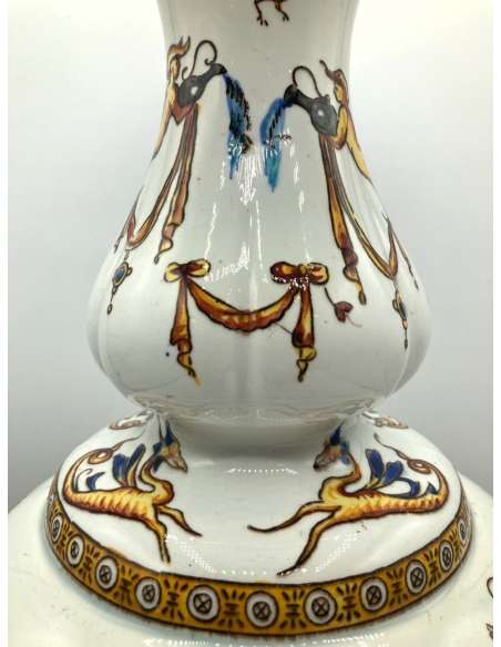 Gien. Lampe En Faïence, Epoque XIXè Siècle - lampes Gien. Lampe En Faïence, Epoque XIXè Siècle - lampes-Bozaart
