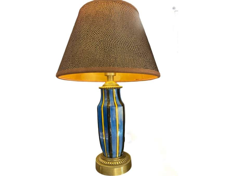 Gien. Lampe De Chevêt En Faïence . Vers 1950. - lampes