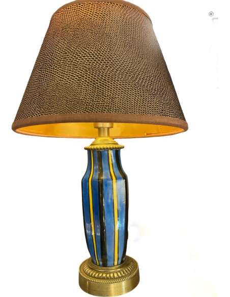 Gien. Earthenware Head Lamp. Around 1950. - lamp-Bozaart