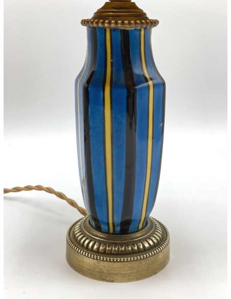 Gien. Earthenware Head Lamp. Around 1950. - lamp-Bozaart