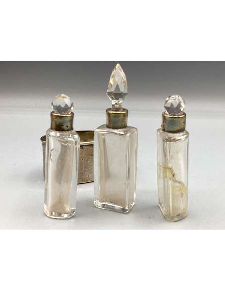 Perfume Bottles, Crystal And Solid Silver. XIXth period - boxes, cases, necessary, boxes-Bozaart