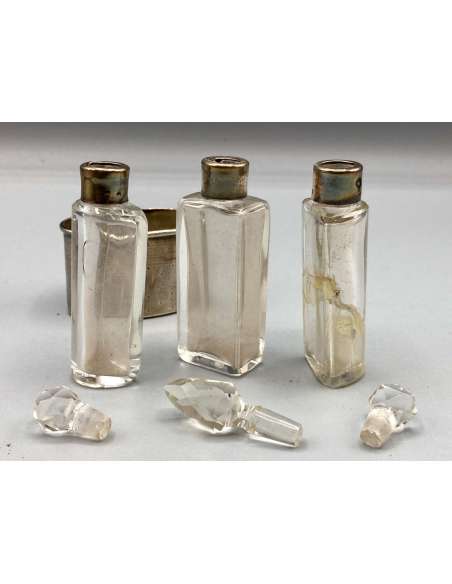 Perfume Bottles, Crystal And Solid Silver. XIXth period - boxes, cases, necessary, boxes-Bozaart