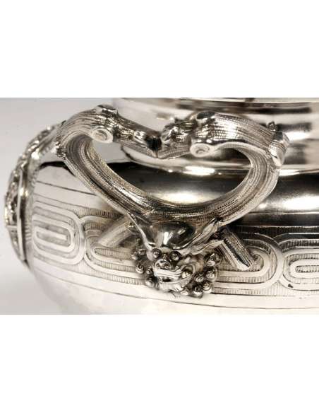 Creamer and sugar bowl in Solid silver XIXth - Goldsmith Duponchel --Bozaart