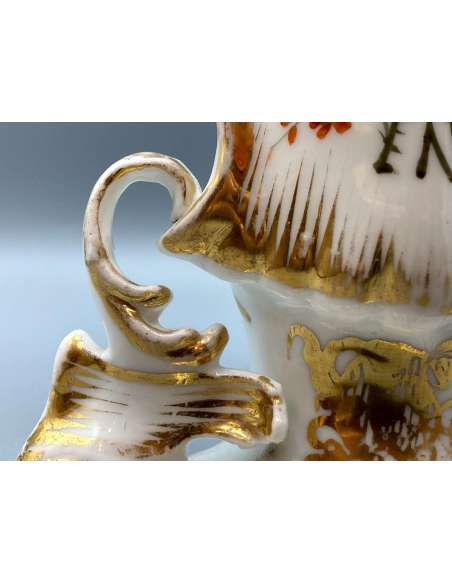 Paire De Vases d'Autel En Porcelaine De Paris. Epoque Napoléon III - objets d'art religieux-Bozaart