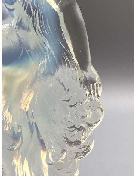 Sculpture en verre ,signée SABINO. "Femme à l'éveil" - vases et objets en verre-Bozaart