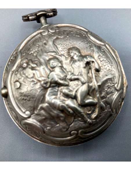 Silver Rooster Watch. Eighteenth century - antique watches-Bozaart