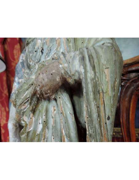 Carved Wooden Virgin. Late Seventeenth century - wood sculptures-Bozaart