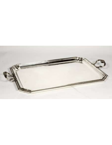 Rectangular tray in solid silver - early 20th century - Falkenberg craftsman --Bozaart