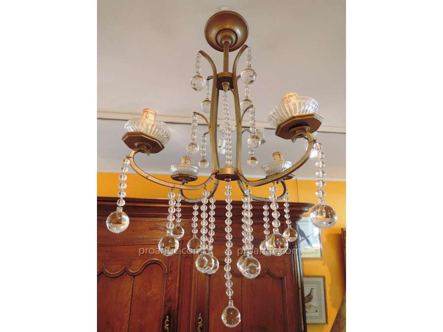 20th century glass ball chandelier