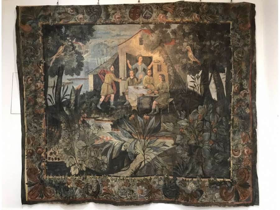 Canvas Painted in the tempera period at the end of the 17th