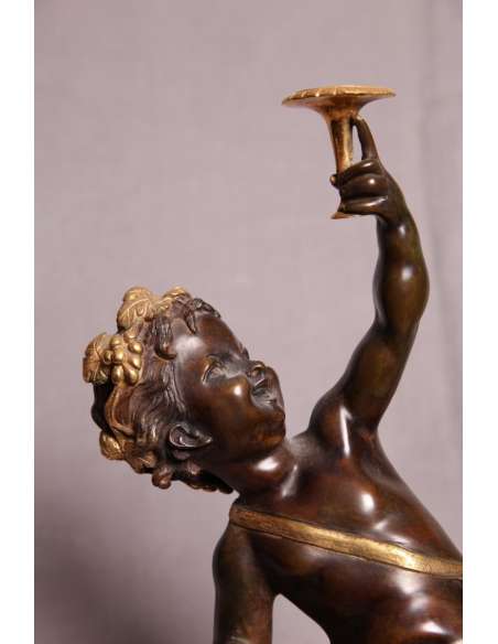 Paire De Bacchus En Bronze d'époque 19ème - Objets de Décoration-Bozaart