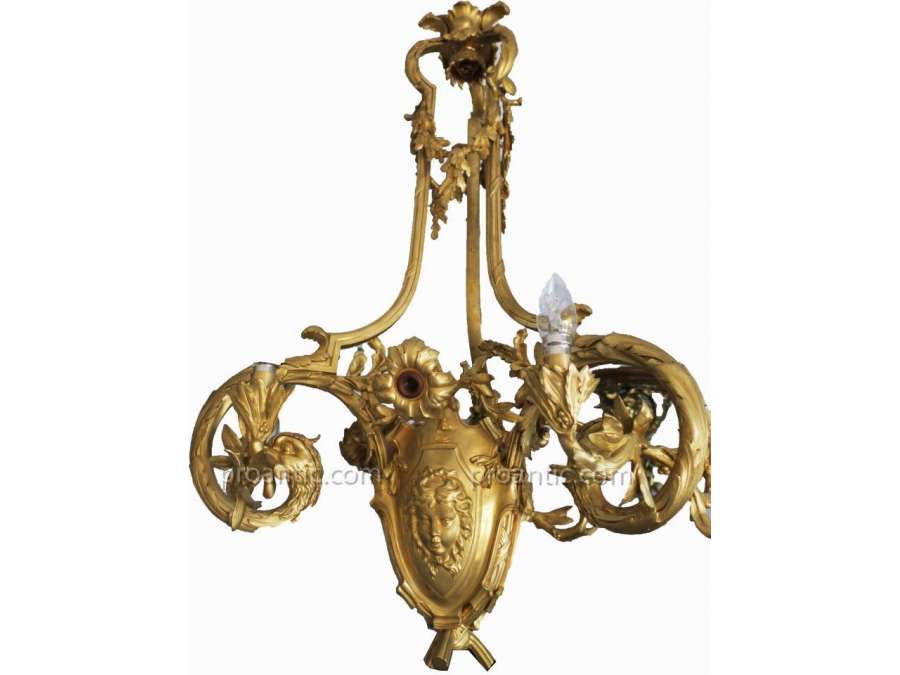 Large Gilded Bronze Chandelier 19th century - Ceiling lights and suspensions
