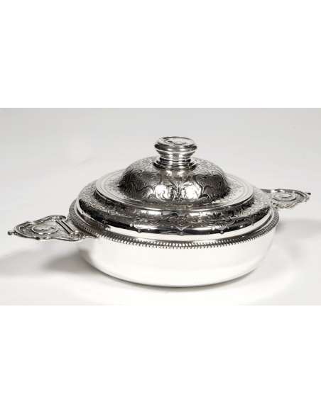 Vegetable dish with ears in silver XIXth - -Silverware Lagriffoul and Laval --Bozaart