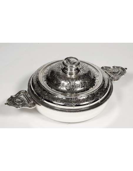 Vegetable dish with ears in silver XIXth - -Silverware Lagriffoul and Laval --Bozaart