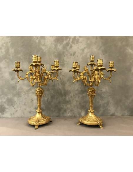 Pair Of Napoleon III period Candelabra - Candlesticks-Candelabra-Bozaart