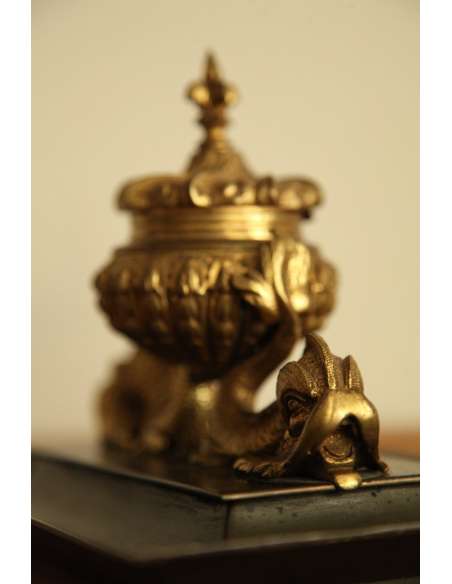 Gilded And Patinated Bronze Inkstand from the 19th century - inkstands, writing desks-Bozaart