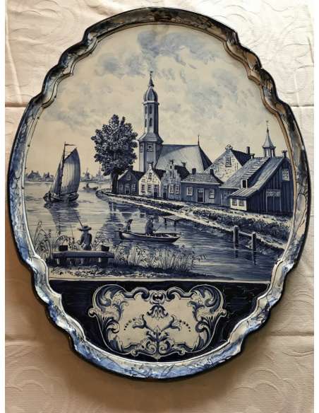 Decorative Earthenware Plate From Delft From The 19th century - Decorative objects, earthenware vases-Bozaart