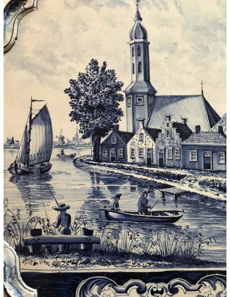 Decorative Earthenware Plate From Delft From The 19th century - Decorative objects, earthenware vases-Bozaart