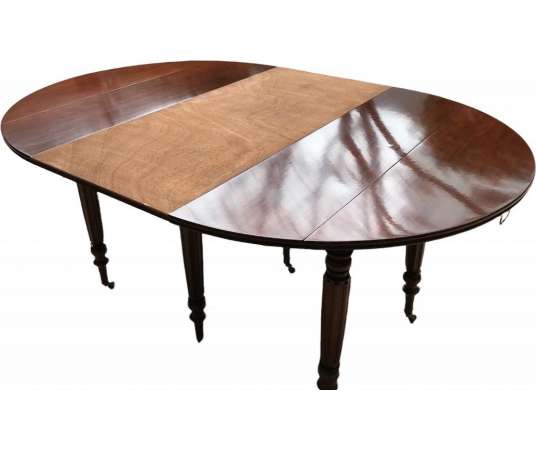 Mahogany Dining Room Table with 6 Legs From The 19th Century with Shutters. - Dining Room Tables