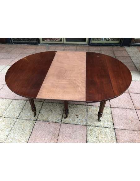 Mahogany Dining Room Table with 6 Legs From The 19th Century with Shutters. - Dining Room Tables-Bozaart