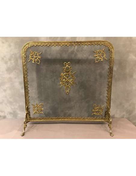 Bronze Fireplace Screen from the 19th century Louis XVI Napoleon III - chenets, fireplace accessories-Bozaart