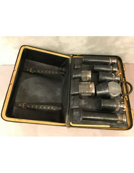 Crystal Leather And Silver Toiletries Suitcase From The 19th Century - boxes, cases, necessities, boxes-Bozaart