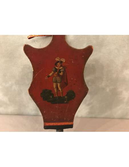 Soufflet De Cheminee En Bois Peint d'époque 18ème - chenets, accessoires de cheminée-Bozaart