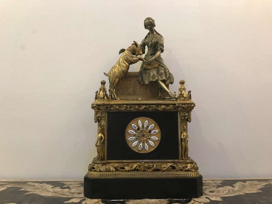 Bronze And Marble Clock from the 19th century
