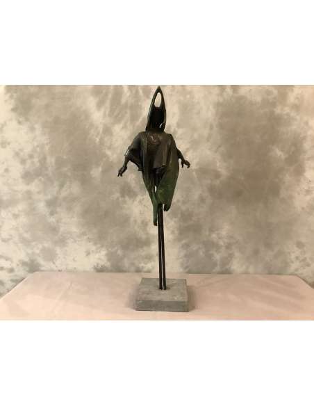 Bronze Sculpture By Jan Praet On Marble Base - Ancient Bronzes-Bozaart