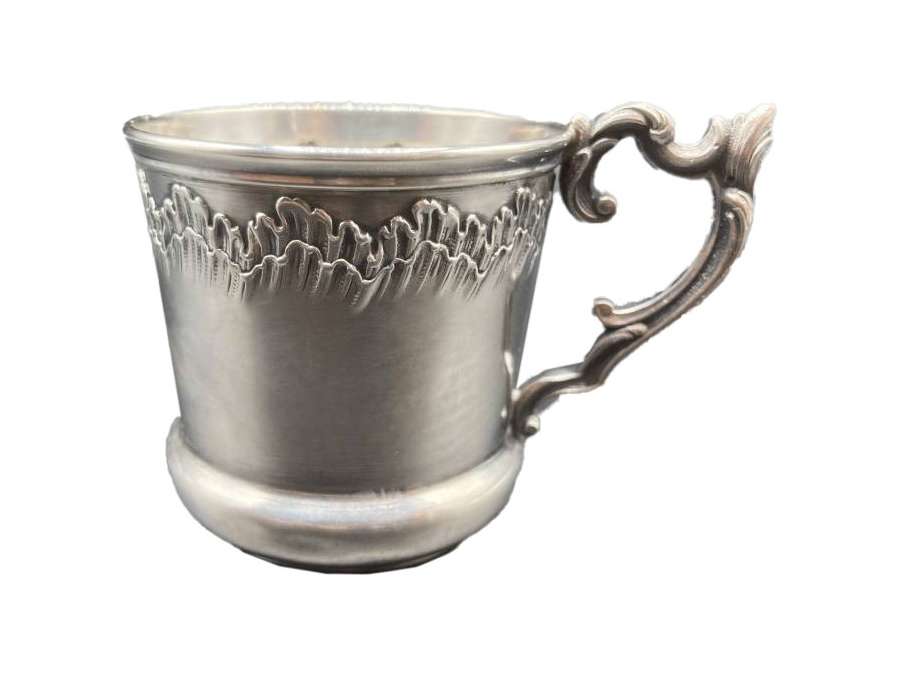 Solid silver coffee cup + 19th century Louis XV style