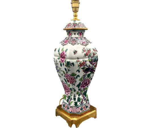 Sanson Porcelain Bird Lamp. Late Nineteenth, Early Twentieth Century - lamps
