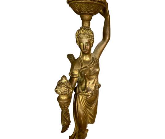 Lamp to Fame. Gilded Bronze And Onyx. Late Nineteenth Century - lamps