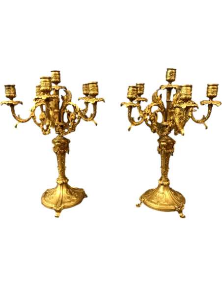 Pair Of Napoleon III period Candelabra - Candlesticks-Candelabra-Bozaart