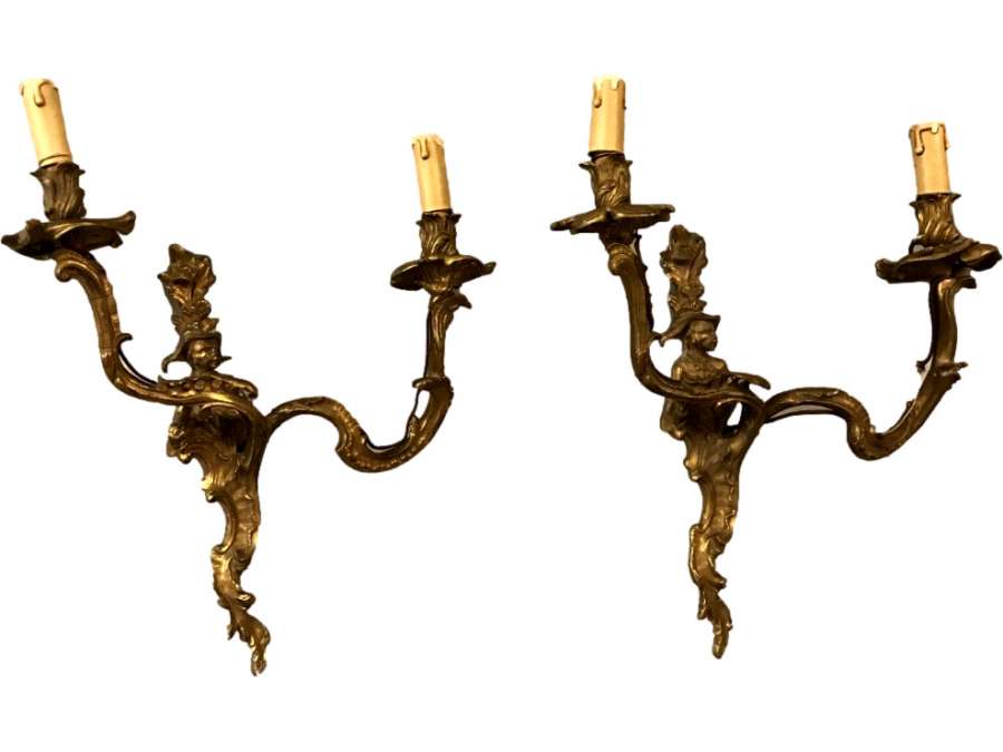 Pair of Louis XV 19th Century Wall Lamps