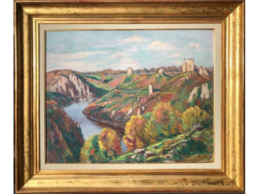 Eugène Alluaud View Of The Ruins Of Crozant French School 20th Century Signed Oil - Landscape Paintings