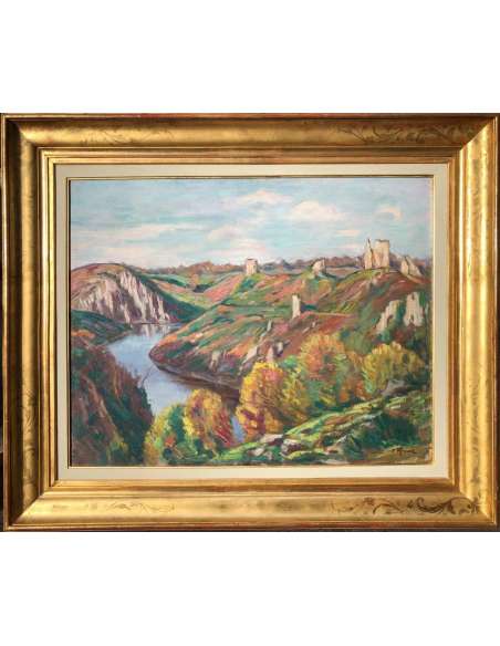 Eugène Alluaud View Of The Ruins Of Crozant French School 20th Century Signed Oil - Landscape Paintings-Bozaart