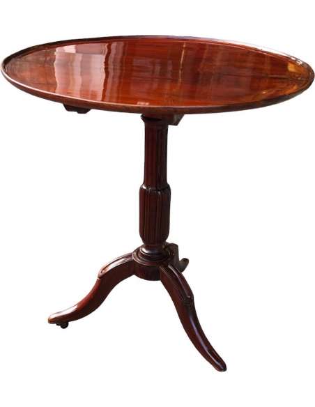 Tilting Pedestal Table In Mahogany from the Louis XVI period - pedestal tables-Bozaart