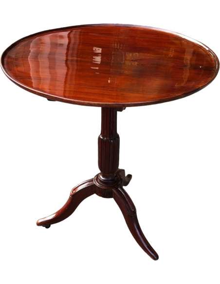 Tilting Pedestal Table In Mahogany from the Louis XVI period - pedestal tables-Bozaart