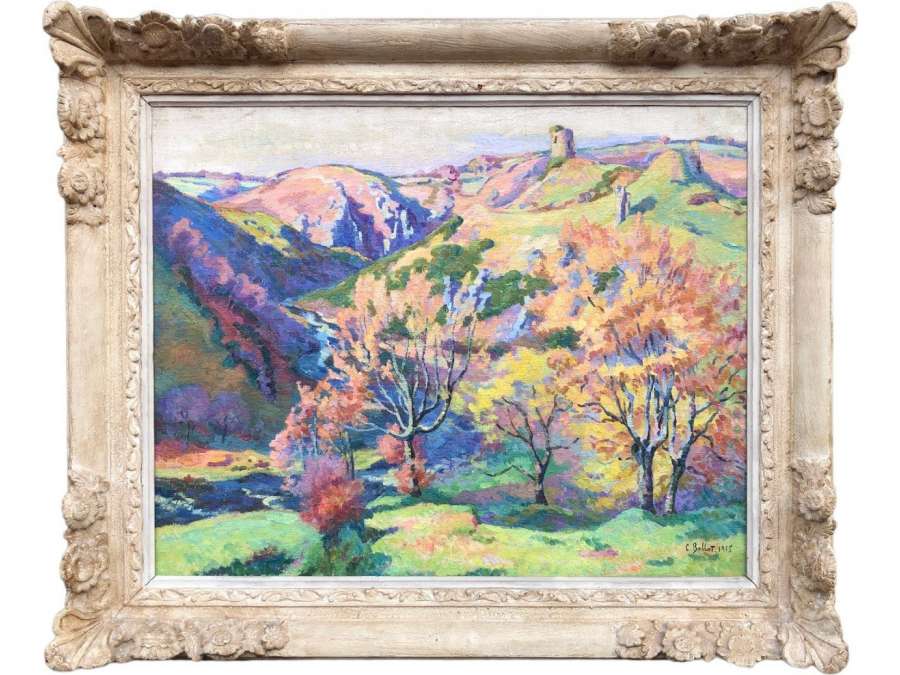 Ballot Clementine The Ruins Of Crozant And The Valley Of The Sedelle In 1915 - Landscape Paintings