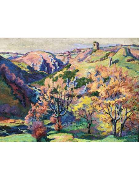 Ballot Clementine The Ruins Of Crozant And The Valley Of The Sedelle In 1915 - Landscape Paintings-Bozaart